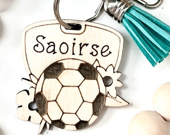 Personalized Soccer Key Chain | Soccer Gift | Soccer Player Season Gift | Soccer Bag Tag | Soccer Team Gifts
