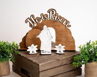 Easter Creche | Easter Decor | Christ Centered Easter Decor | He is Risen |