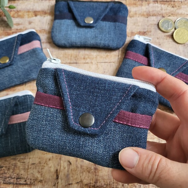 Mini Portemonnaie | Hosentaschen-Geldbörse | Taschengeld-Täschchen aus Jeans