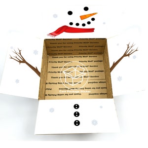 Christmas care package stickers / snowman shipping gift box  / winter college student box / deployment box for boyfriend / box flap stickers