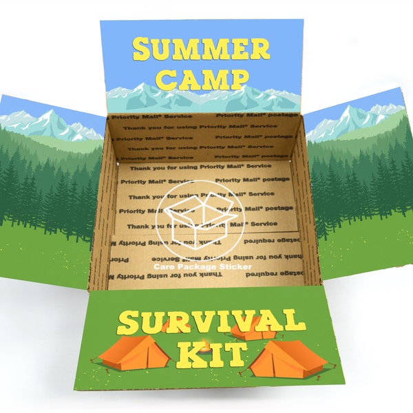 Summer camp care package stickers / sleep away bunk box / camper gift for boy and girls