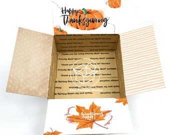 Thanksgiving care package flap stickers / fall college student care package / long distance box for boyfriend / deployment box flaps