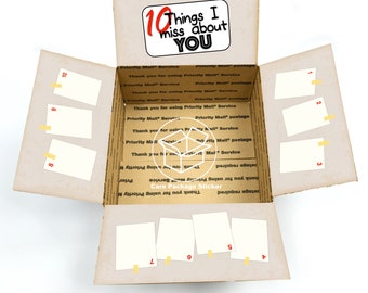 10 Things I Miss About You – Care Package Sticker Kit for LDR, Boyfriend, Deployment