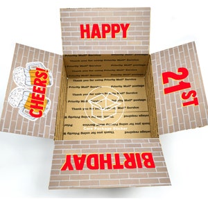 Birthday box for him / care package flap sticker kit / gift for boyfriend / college student / deployment / 21st / 30th / 40th / 50th / beer