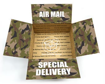 Military Deployment Air Mail Care Package Sticker Kit: Long Distance Gift for Him