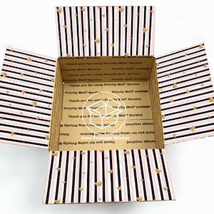 Care package for her / college student gift / pink stripe flap labels for girlfriend/ best friend thinking of you / girly self pamper