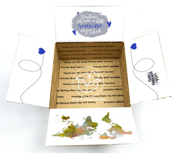 Overseas care package stickers / international deployment box / military gift for him / long distance relationship gift for boyfriend