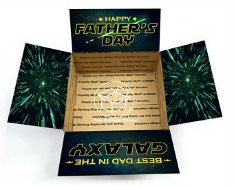 Father's Day care package stickers / gift box for dad / best dad package / galaxy star box for him / decorated shipping box flap labels
