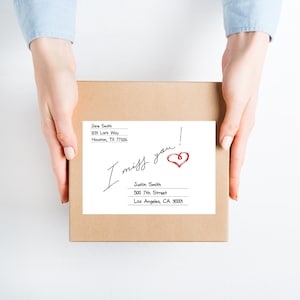 Shipping label for care package /  address sticker / address label / i miss you / return label / college / deployment / long distance gift