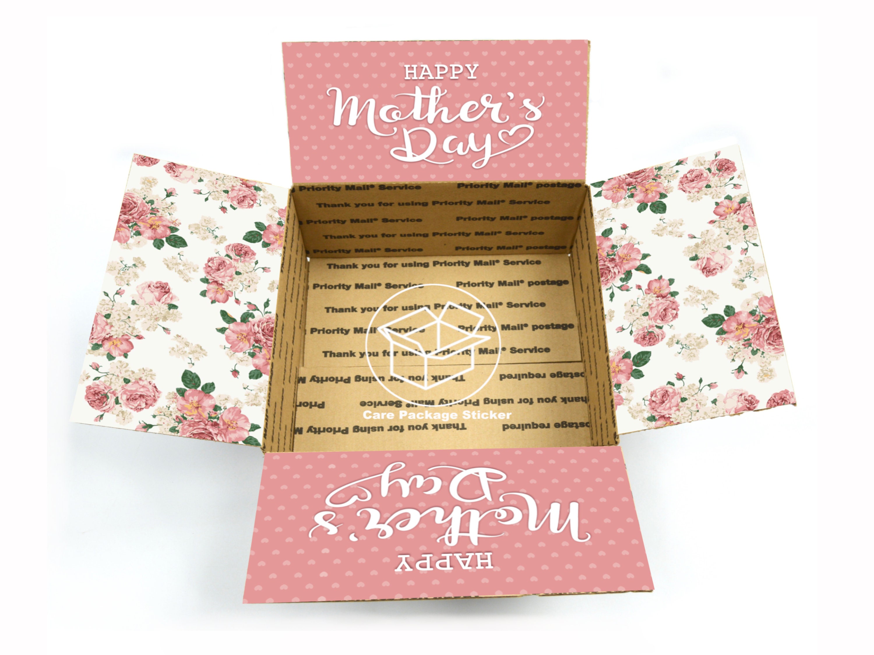 Mother's Day Gift Box Stickers / Long Distance Care Package for Mom ...