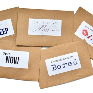 12 open when letter labels / long distance relationship gift / girlfriend / deployment / letters to boyfriend / sticker labels for envelope