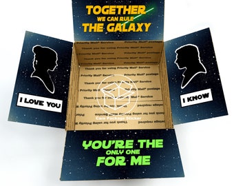 Long distance care package for boyfriend / deployment box for him / i love you / star galaxy sticker kit labels for shipping box flaps