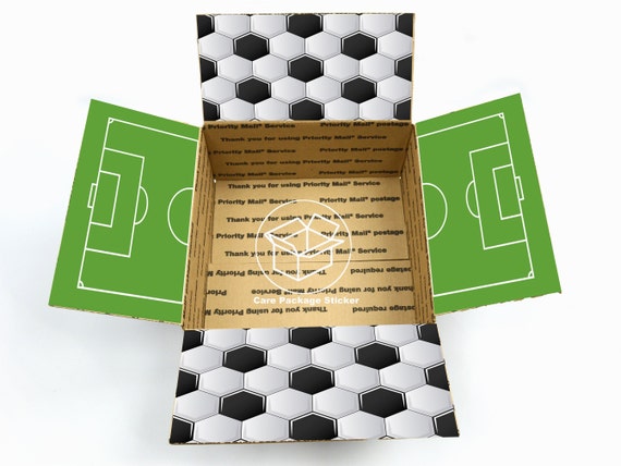 Soccer gift box / soccer coach gift / camp care package / college care package for him / sports care package shipping box flap stickers
