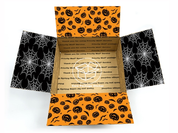 Halloween Gift Box: Pumpkin Care Package Stickers for Mailing Box