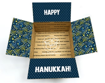 Hanukkah care package flaps / long distance gift for student / college care package / out of town family / deployment / hanukkah stickers