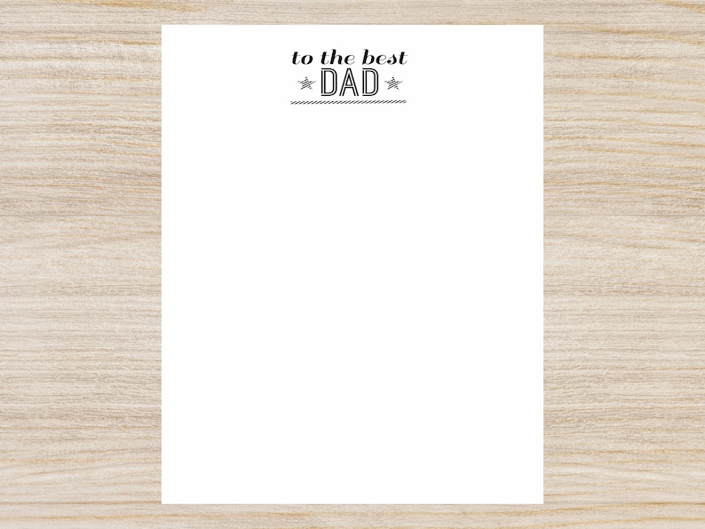 Printable Father's Day Stationery Template / Letter Note - Etsy