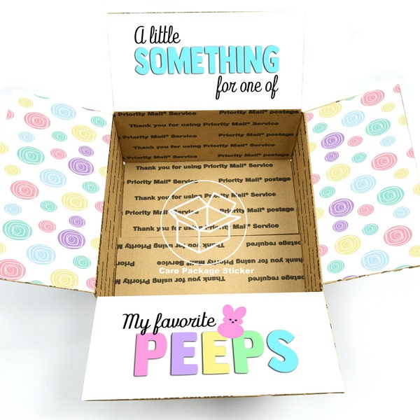 Easter care package / my favorite peeps / college care package / long distance boyfriend box / easter gift for best friend / flap stickers