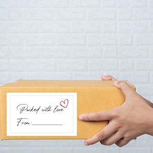 2 Pack Package labels / care package label / gift box label / packed with love / shipping supplies /  gift sticker / envelope sticker