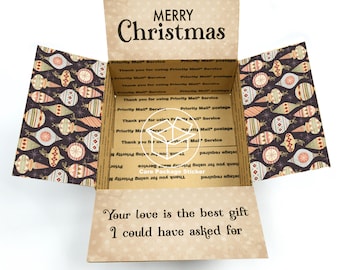 Christmas care package flaps / long distance christmas gift for boyfriend / meaningful deployment box for him / shipping box flap sticker