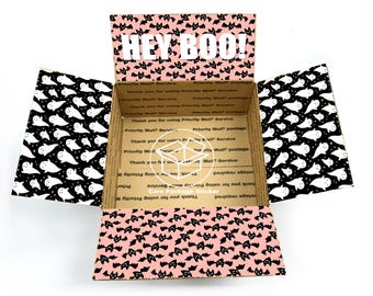 Hey Boo Halloween Care Package Sticker Kit: Gift box for her