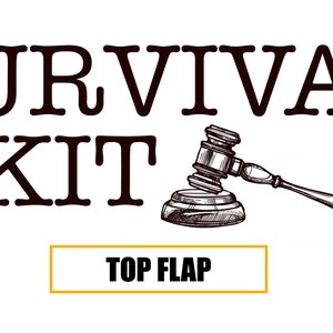 Law student gift box.  Law school survival kit care package sticker kit for USPS Flat Rate shipping boxes