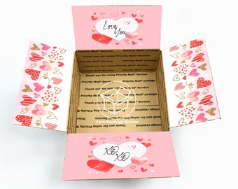 Valentine's Day care package flaps / i love you / long distance anniversary gift for boyfriend / deployment shipping box label stickers