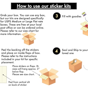 how to use care package stickers from carepackagesticker on Etsy