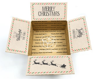 Christmas care package flaps / long distance christmas box for him / military deployment shipping gift box  for boyfriend / stickers