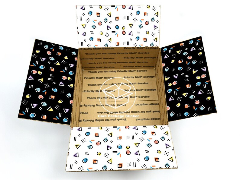 Birthday care package flaps long distance gift college care package kids care package care package for her box flap stickers