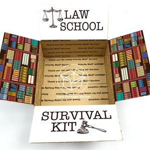 Law school care package / law student gift / bar exam studying care package / finals care package flap stickers / test survival kit