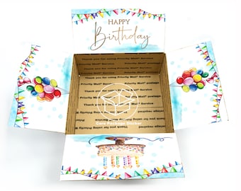 Birthday care package sticker kit / happy bday gift box for him / mens military deployment long distance / ldr / inside flap decoration