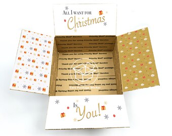 Christmas care package flaps / all i want for christmas / long distance boyfriend box / deployment gift / shipping box decoration stickers