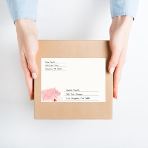 Valentines Day address label sticker for care packages / care package for boyfriend mailing label / shipping box address tag sticker