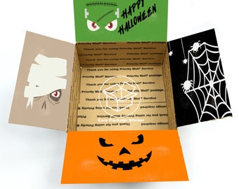 Halloween care package stickers / spooky college care package for him / halloween box for boyfriend / halloween shipping box inside flaps