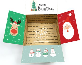 Christmas care package flaps / long distance christmas gift for him / christmas box flap stickers / deployment gift for boyfriend / family