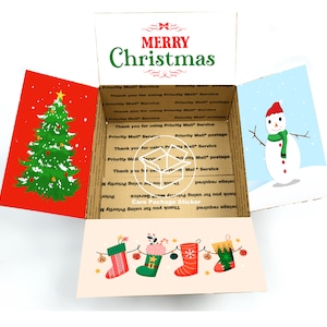 Christmas care package stickers / long distance christmas gift for him / christmas box flaps / deployment gift for boyfriend / shipping box