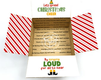 Elf christmas care package  stickers / christmas cheer shipping box flap decoration / gift box for long distance boyfriend / gift for him