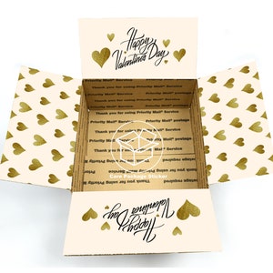 Valentine&#39;s Day care package for him / long distance relationship box for boyfriend / college care package / shipping box flap sticker