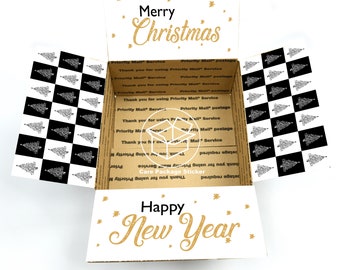 Christmas care package flaps / 2022 new year care package stickers / holiday shipping box / long distance deployment care package stickers