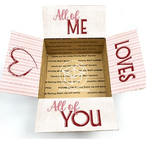 I love you box for him / care package for boyfriend / long distance relationship box for husband / empty box stick on design sticker kit
