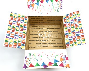 Birthday Care Package Sticker Kit, Deployment & College Shipping Box Flap Decoration