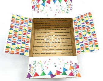 Birthday gift box for boyfriend / college care package for student / large sticker kit for decoration of post box / pack of labels