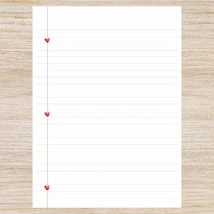 Herz Papier Briefpapier Vorlage / Briefpapier 8,5 "X 11" sofort digitaler Download PDF & JPEG