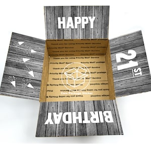 Birthday care package for him / custom long distance birthday box for boyfriend / birthday box for men / care package flap stickers