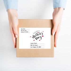 Mother&#39;s Day shipping address label for care package /  mailing address sticker / address label / shipping box address label sticker /