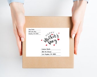 Mother's Day shipping address label for care package /  mailing address sticker / address label / shipping box address label sticker /