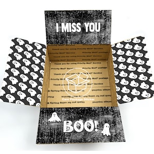 Halloween care package flap stickers / ghost hey boo box / spooky halloween box for boyfriend / college care package / halloween treat box