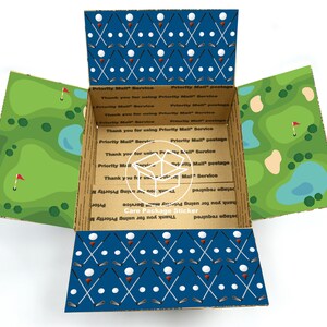 Golf care package for dad / grandfather gift box / grandpa surprise present / flap sticker kit for men