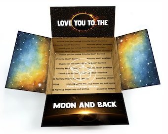 Eclipse Care Package  / love you to the moon / galaxy / universe / college student gift / box for boyfriend / long distance deployment