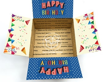 Birthday care package stickers / surprise birthday delivery box for him / long distance box for friend / blue military deployment package